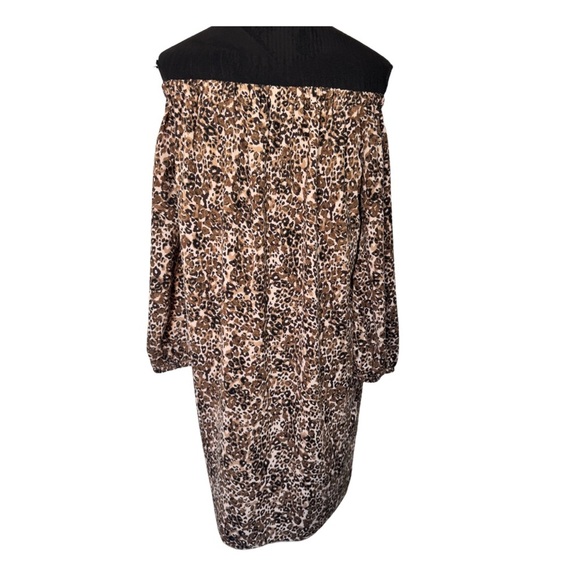 Aritzia Wilfred Off the Shoulder Animal Print Dress - Picture 2 of 7